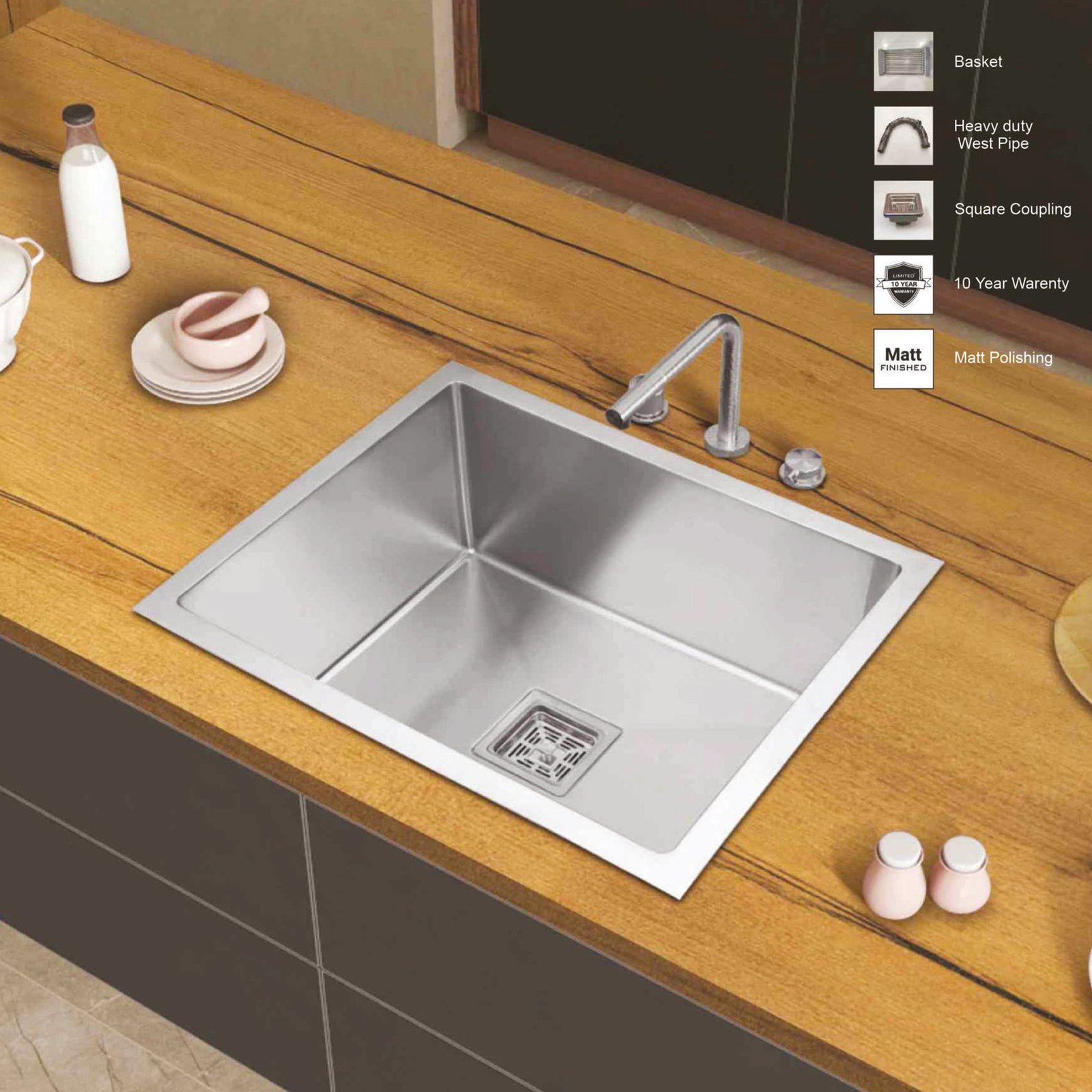 handmade kitchen sink single bowle