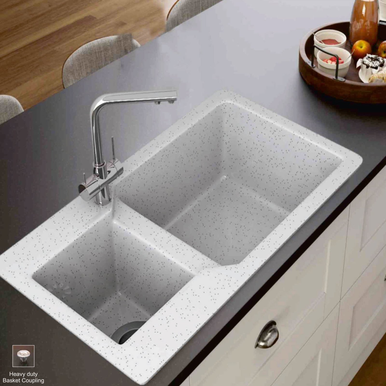 quartz kitchen sink dowble bowle